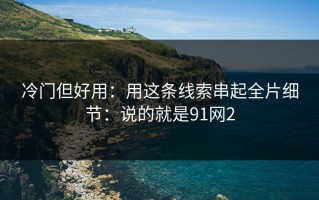 冷门但好用：用这条线索串起全片细节：说的就是91网2