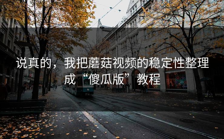 说真的,我把蘑菇视频的稳定性整理成“傻瓜版”教程-第1张图片-蘑菇视频官网 - 最新版APP下载中心 说真的,我把蘑菇视频的稳定性整理成“傻瓜版”教程-第1张图片-蘑菇视频官网 - 最新版APP下载中心