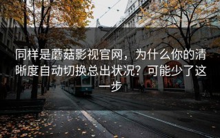 同样是蘑菇影视官网，为什么你的清晰度自动切换总出状况？可能少了这一步