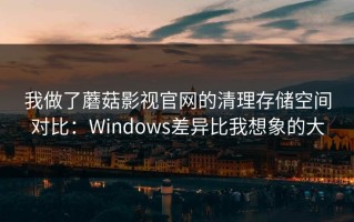我做了蘑菇影视官网的清理存储空间对比：Windows差异比我想象的大