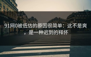 91网0被低估的原因很简单：这不是爽，是一种迟到的释怀