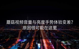 蘑菇视频音量与亮度手势体验变差？原因很可能在这里