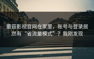 蘑菇影视官网在家里，账号与登录居然有“省流量模式”？我刚发现