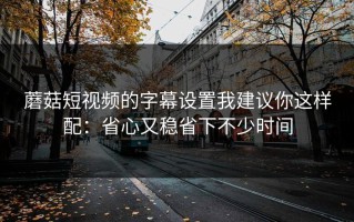 蘑菇短视频的字幕设置我建议你这样配：省心又稳省下不少时间