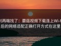 别再瞎找了：蘑菇视频下载连上Wi‑Fi后的网络适配正确打开方式在这里
