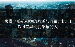 我做了蘑菇视频的画质与流量对比：iPad差异比我想象的大