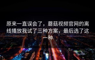 原来一直误会了，蘑菇视频官网的离线播放我试了三种方案，最后选了这一种