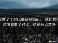 我做了个对比蘑菇视频ios：通知权限这块我做了对比，结论有点意外