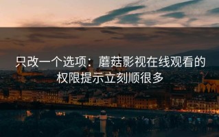 只改一个选项：蘑菇影视在线观看的权限提示立刻顺很多