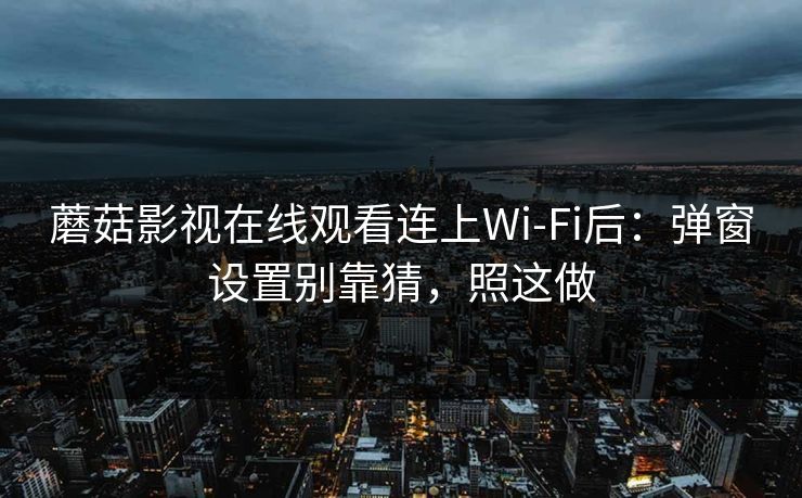 蘑菇影视在线观看连上Wi‑Fi后：弹窗设置别靠猜，照这做
