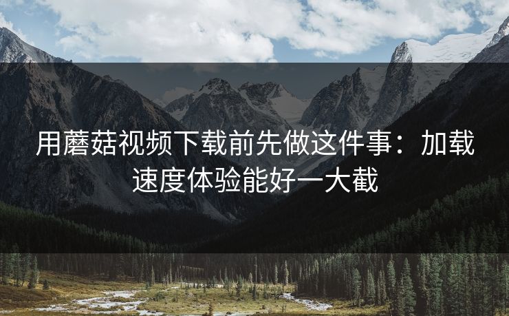 用蘑菇视频下载前先做这件事：加载速度体验能好一大截